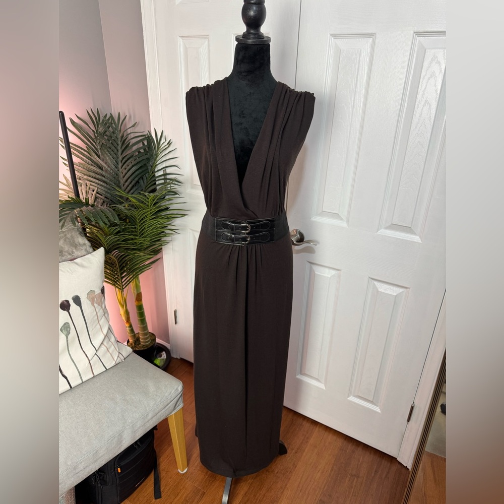 Delirious Brown Sleeveless Dress | 2X